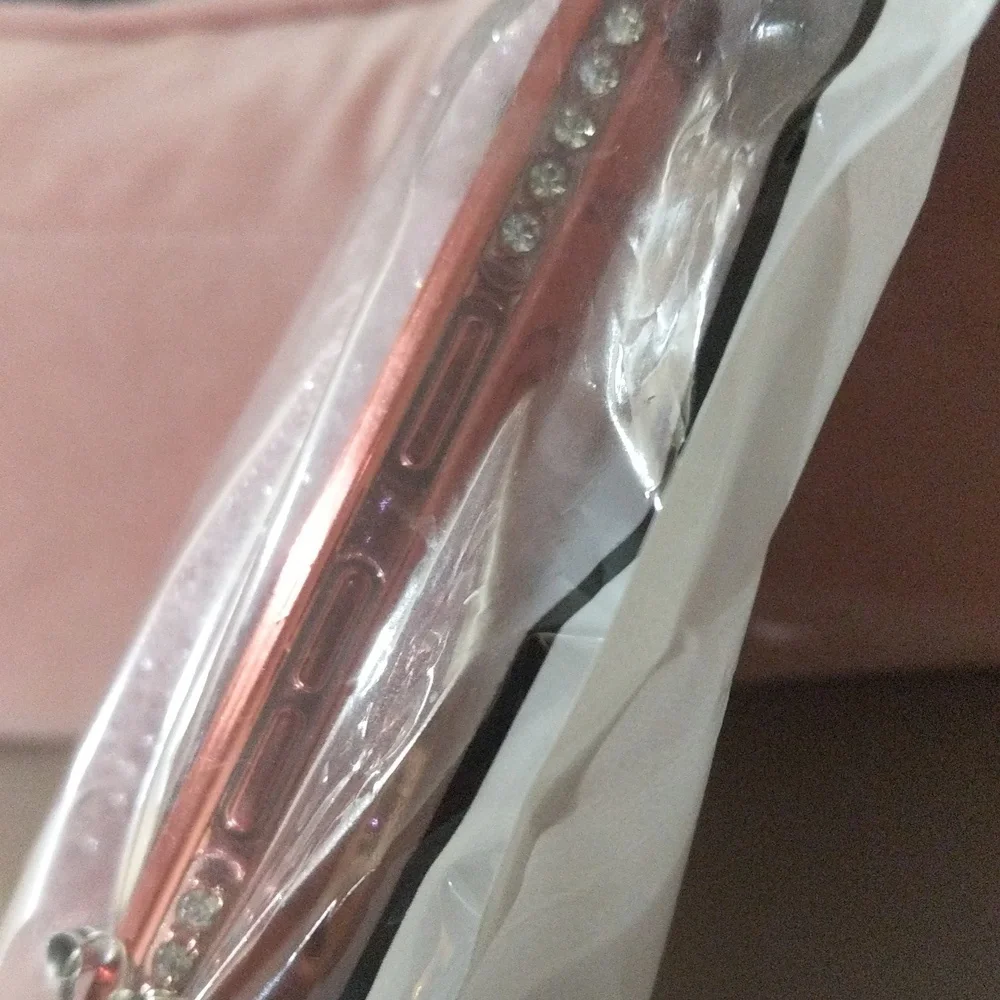 Google Pixel 5 5g Rose Gold Clear Cover Strap Moving Holographic Sparkle…
